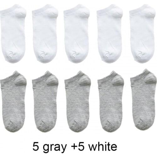 10 Pairs Women Socks Breathable Sports socks Solid Color Boat socks Comfortable Cotton Ankle Socks White Black ~ socks