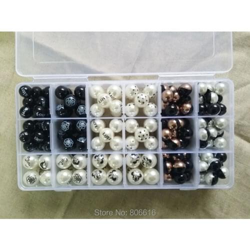 14-16-18mm 212PCS + BOX ( High Quality ! ) Pro-environment Highlights Plastic Acrylic ABS Pearl Bead Jewelry Beads