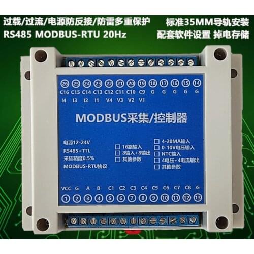 4-20MA/0-10V/NTC to RS485/TTL Analog Input and Output MODBUS PLC Expansion AO/AI