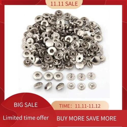50 Set Metal No Sewing Press Studs Buttons Snap Fastener Popper 10mm