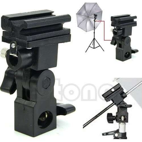 Photo Flash Adapter Hot Shoe Swivel Mount Light Stand Bracket B Umbrella Holder