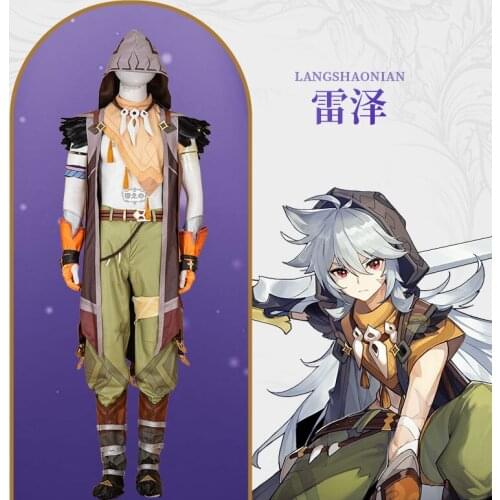 Anime! Genshin Impact Razor LangShaoNian Game Suit Handsome Uniform Cosplay Costume Halloween Carnival Party Outfit Men 2021 NEW