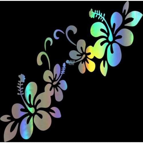 Car Sticker 20*8cm Flower Stickers Car Door Window Reflective Laser Motorcycle Car Styling 3D Stickers