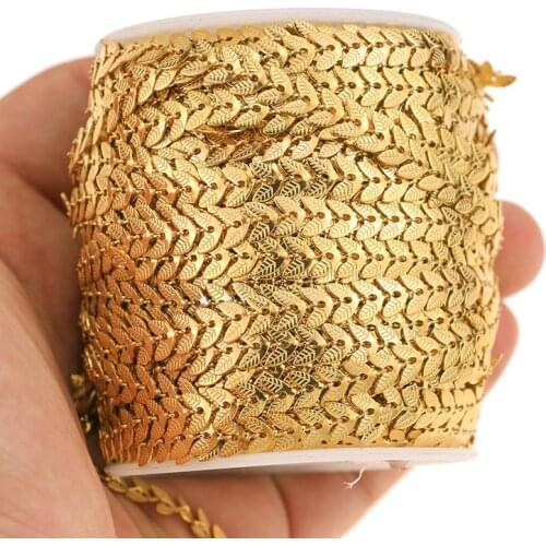 1 Meter Stainless Steel Gold Cable Chain Bulk Arrow Aircraft Carving Leaf Chain Anklet Necklace Diy Jewelry Findings Wholesale