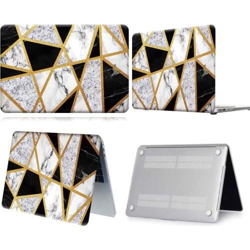 Black Grey Marble Pattern Anti-slip Laptop Case For Apple Macbook 12/Air 11 13 A2337/Pro 13(A2251 A2289) 15 16/Pro 13 A2338