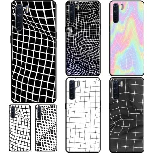 Wavy Grid Case For OPPO Reno 2Z 4 Pro F5 F7 A52 A72 A92 A1K A5S A15 A91 A5 A9 A31 A53 2020 Coque
