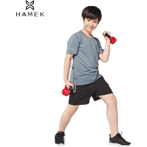 2018 Boys Breathable 2 Pcs Running Suits Children Quick Dry Shirts Night Reflective Stripe Shorts Kids Basketball Soccer Sets