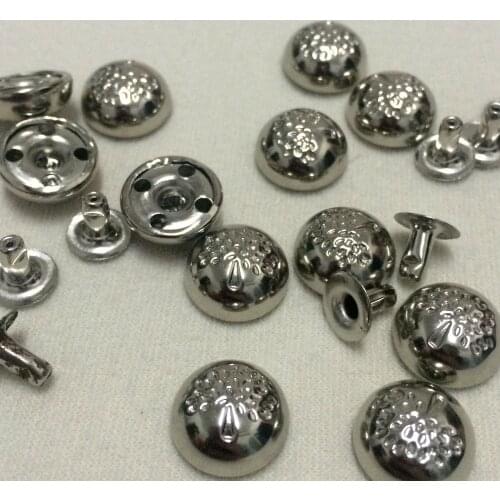 DIY 100Sets/Lot 12mm Accessories Silver Tree Shape Mushroom Rivets Leather Craft Punk Studs Fit Bags Belts Shoes Shipping Free