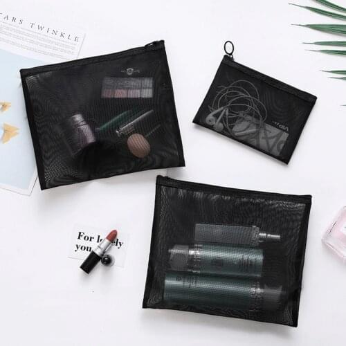 Travel bag Cosmetic Bag Transparent Organizer Fashion Small Large Black Toiletry Makeup Pouch
