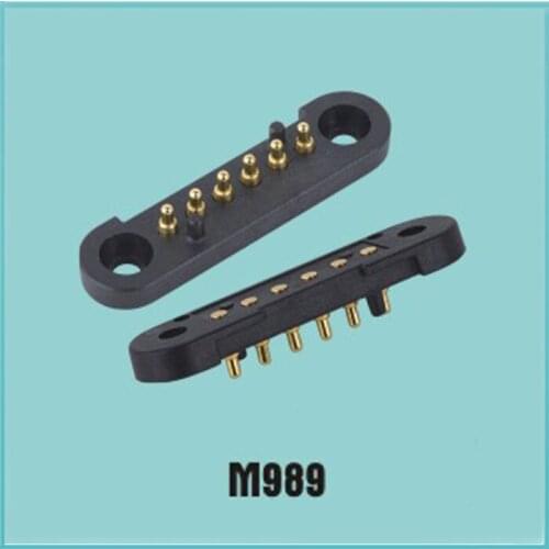 6P Double Row Spring Male Female End Pogopin Spring Connector Charging Pin Positioning Hole Battery Thimble Connection Column
