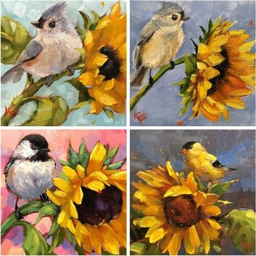 EverShine 5D Diamond Painting Full Square Sunflowers Cross Stitch Diamond Mosaic Flowers Rhinestones Art Kits Handmade Gift