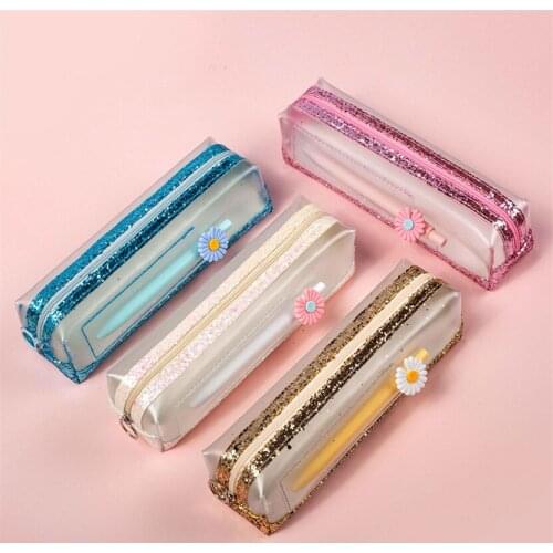 Pencil Cases Kawaii School Case Transparent Pencil Case School Supplies For Girls Pen Box School Materials Girl Case Stationery