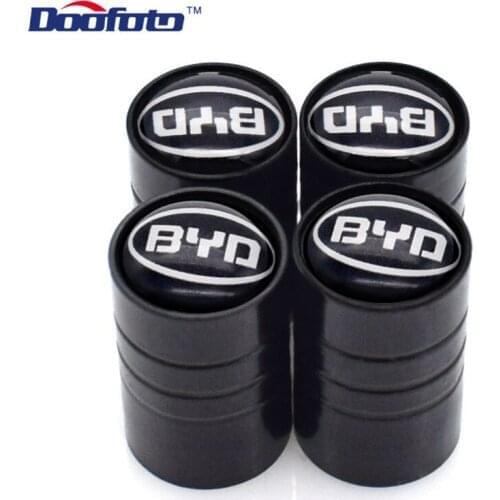 Doofoto 4x Car Valve Caps For BYD F3 F0 S6 F3R F0 F 3 Accesories Wheel Tyre Tire Stem Protective Cover Car Styling Universal