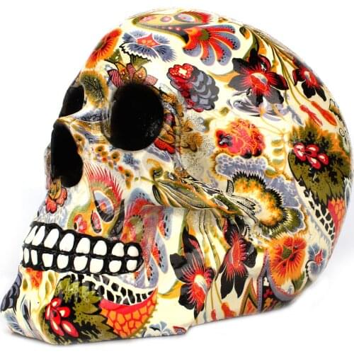 Creative Water Transfer Pattern Skull Skull Decoration Resin Crafts Decoration Furniture Decoration Spoof Horror Gift
