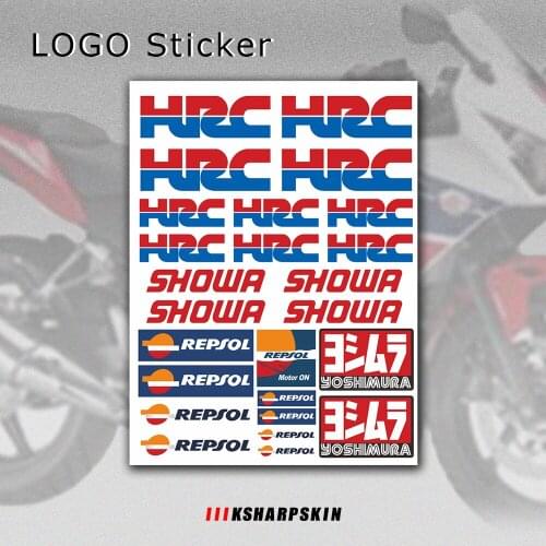Motorcycle body sticker reflective waterproof head helmet sticker shock absorber decal logo set For Honda CBR HRC showa sign hrc