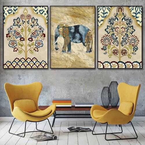 Abstract elephant flower tree 3 piece KIT HD Canvas Painting Modern Home Decoration Living Room Wall Decor Picture