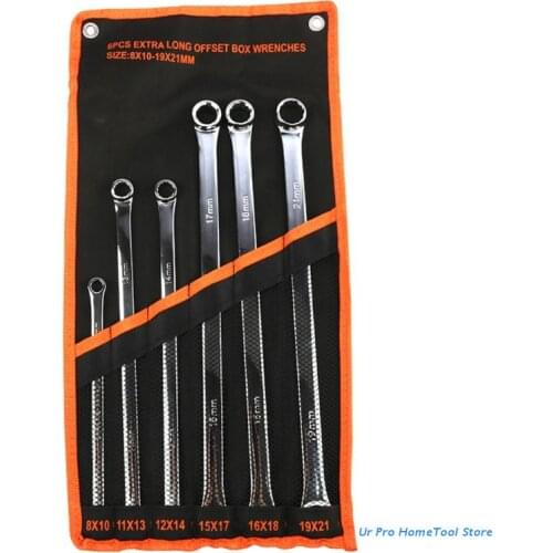 6-Piece Extra Long Double Box End Wrench Set Less Effort Aviation Wrench Metric
