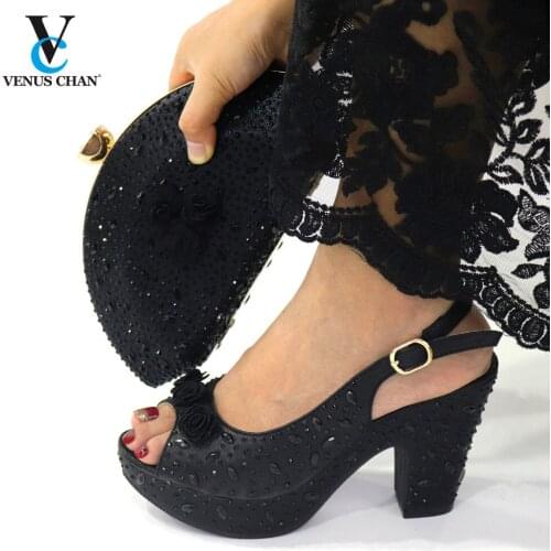 Latest Shoes and Bag for Party Wedding Wedding Shoes for Women Bride Plus Size Women Shoes 42 African Women Shoes with Bag