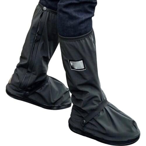 New Arrival Motorcycle Anti-slip Waterproof Rain boot shoes cover Side Zipper Black