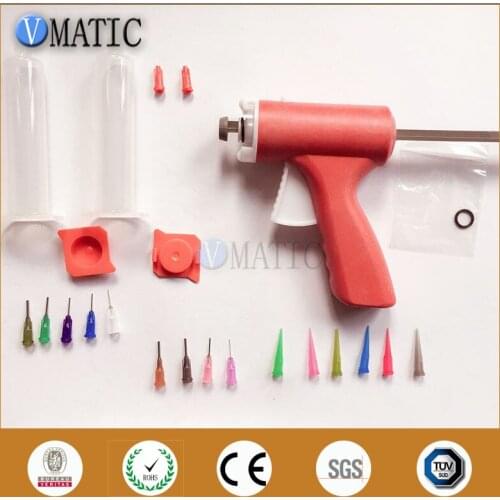 Free Shipping 30/55Cc Manually Single Liquid Dispensing Glue Caulking Gun With Syringe Set + Dispenser Needles