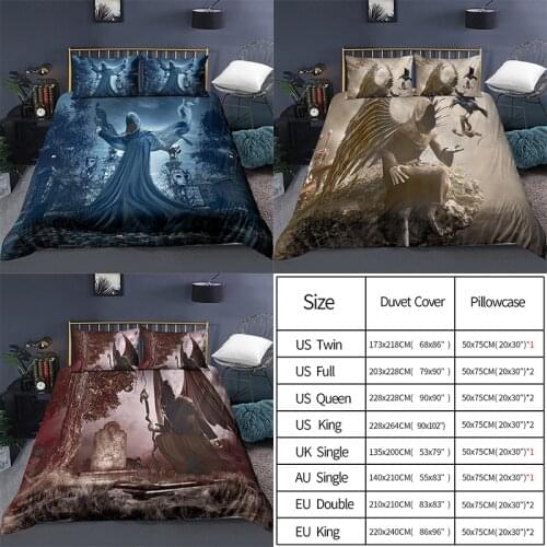 Ghost 3D Duvet Cover Set Bedding Sets Comforter Cover with Pillowcase Set Queen King Size Bedclothes for Kids