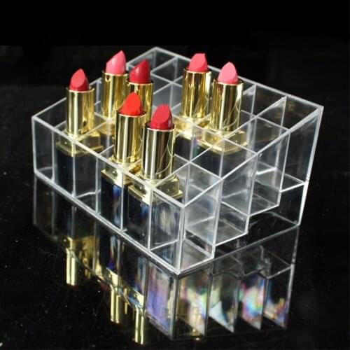 24 Grids Transparent Lipstick Display Storage Stand Cosmetic Makeup mascara Plastic Organizer Holder Case Rack