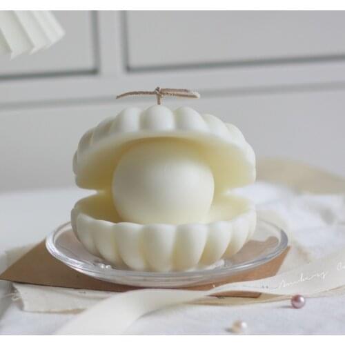 Pearl Shell Shaped Silicone Candle Mold 3D Aromatherapy Seashell Soap Cake Baking Handmade Art Craft Mould Decoration Tools
