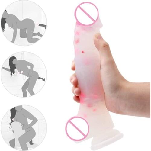 Jelly Silicone Dildo Realistic Adult Toys Soft Strapon Artificial Huge Penis Large Dildo Bullet Colourful Sex Toys for Woman