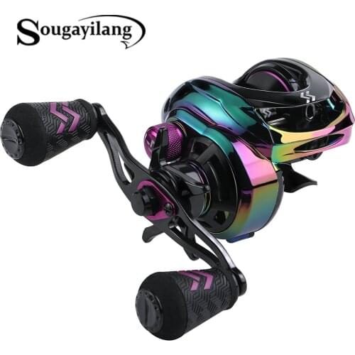 Sougayilang Top Quality Baitcasting Reel 8.0:1 with Aluminum Spool Magnetic Brakes Fishing Reel 8KG Max Drag 9+1BB Whit Hanele