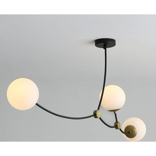 Modern Nordic glass ball chandelier branched led chandelier modern luxury duplex dining room glossy living room kitchen lamp