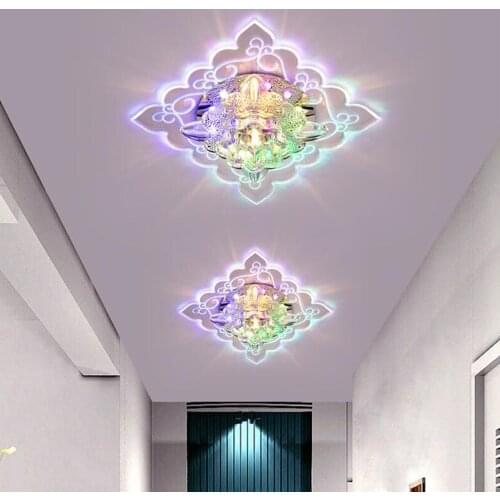 Modern LED Crystal Ceiling Light For Hallway Living Room Lamp Bedroom Kitchen Colorful Ceiling Lamp Aisle Corridor Wall Light