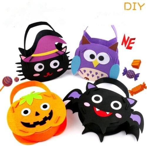 Halloween candy bag children carry pumpkin bag beg sugar bag kindergarten handmade diy material bag candy bag
