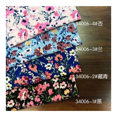 Rayon fabric dark floral printed fabric dress fabricLFCK080085