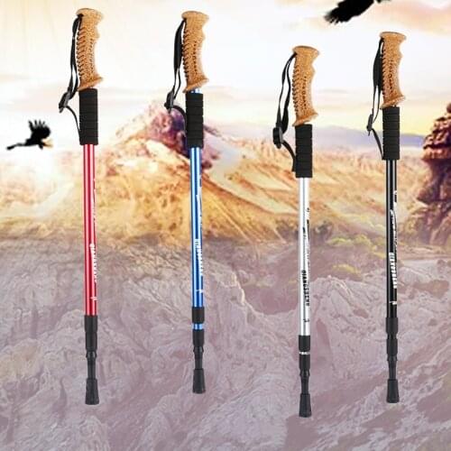 Trekking poles aluminum alloy ultralight trekking poles portable outdoor camping trekking poles telescopic trekking poles 3 sect
