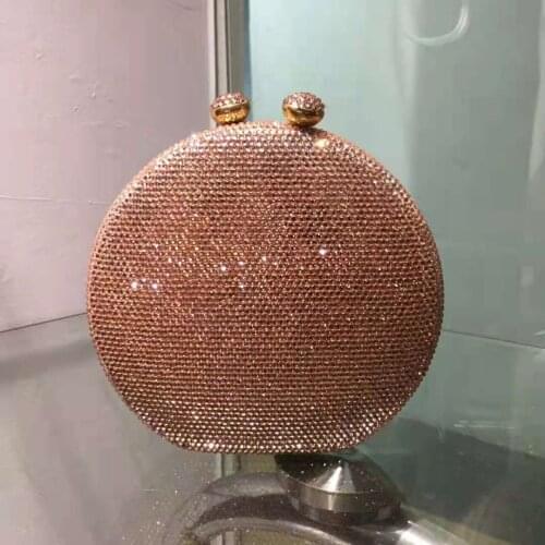 XIYUAN Women Yellow/Purple/Orange/Pink Color Crystal Evening Bags Clutch Minaudiere Handbags Ladies Mini Party Purse Wedding Bag