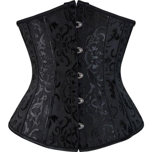 Underbust Women Gothic Corset Top Plus Size Goth Steampunk Corset Bustier Tops Vintage Jacquard Underbust Corset for Women Waist