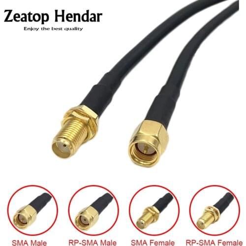 1Pcs 8Types SMA / RP-SMA Male / Female Plug RF Wifi Antenna Cable RG58 / LMR195 Coaxial Wire Connector 1M 2M 5M 10M 15M 20M 30M