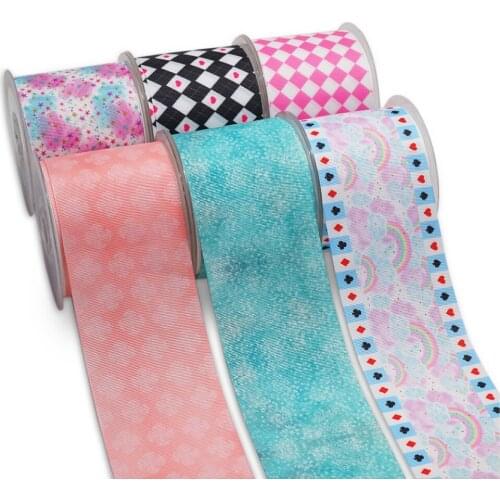 3 Inch 75 mm Cartoon Printed Grosgrain Ribbons For Hair Bows Craft Suppliers 55058