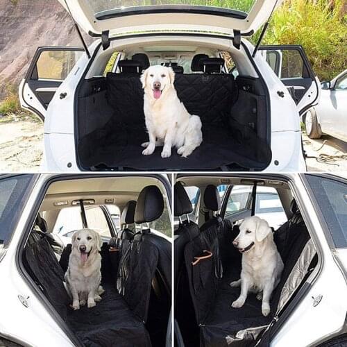 Dog Car Seat Cover Rear Back Mat Mesh Waterproof Pet Carrier Hammock Cushion Protector With Zipper And Pocket For Travel
