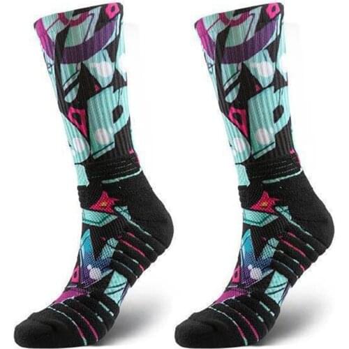 Adults Stocking, Unisex Cartoon Pattern Print Medium Tube Socks Winter Socks for Running Mountain Climbing