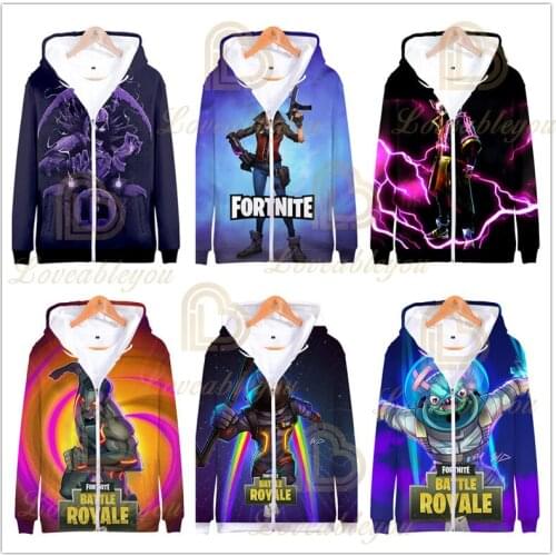 Battle Game Fortnite Children Hoodie 3D Hoodies Streetwear Hip Hop Spring Hoody Sweatshirt Harajuku Zipper Hoodies