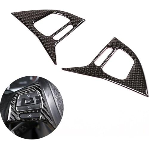 For VW Touareg 2011 2012 2013 2014 2015 2016 2017 2018 Car-Styling Steering Wheel Panel Switch Button Carbon Fiber Cover Decor