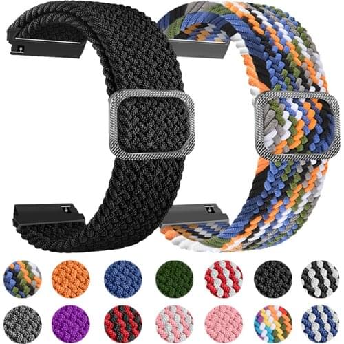 Elastic Nylon Strap for Samsung Galaxy Watch 4 Classic Band 46mm 42mm 44mm 40mm Active 2 Adjustable Bracelet 20mm 22mm Wristband