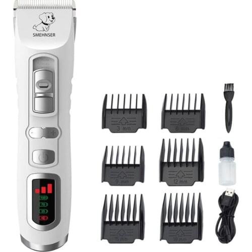 Rechargeable Electric LCD Display Pet Hair Trimmer Dog Grooming Clippers Professional Haircut Machine Animals Shaver 3-18mm