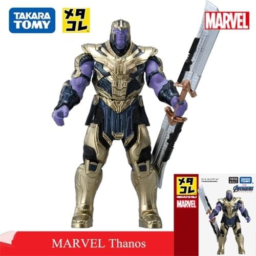 Original Tomy Marvel Metal Collection Action Figure Hero Thanos Diecast Anime Christmas Toys for Children 399599