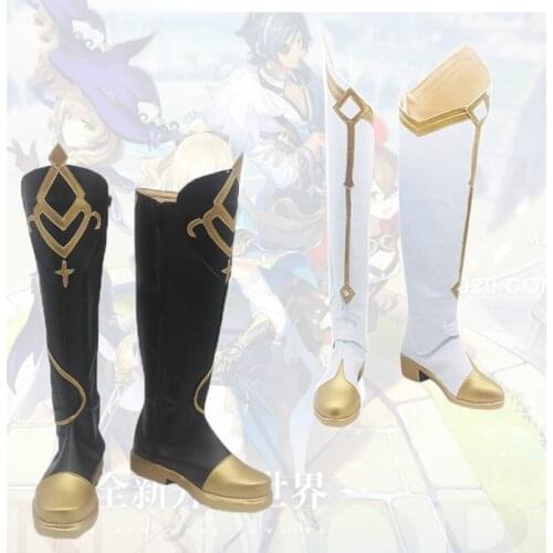 Genshin Impact Cosplay Costume Traveler Lumine Aether Cosplay shoes Women Men Halloween boots game