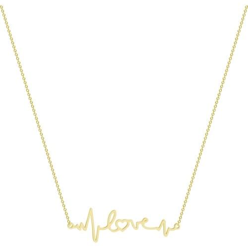 Kinitial Heartbeat Necklace Nurse Doctor Choker EKG Jewelry for Women Clavicle Medical Stethoscope Heart Beat Wave Pendant Gift