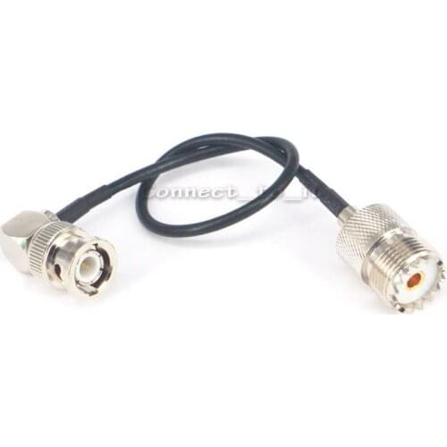10 Pieces RF UHF VHF Radio Coaxial Antenna Cable BNC Male 90 Degree RA to UHF SO239 Mobile to Base Antenna Cord 20cm