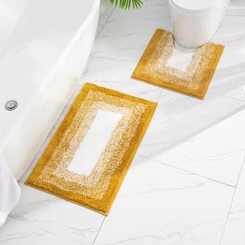 Gradient Color Bathroom Mat Modern Anti-skid Toilet Rugs Set Rectangle U Shape Doormat For Bath Capets Microfiber 50x80 50X50cm