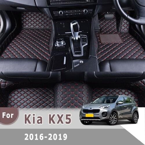 RHD Carpets For Kia KX5 2019 2018 2017 2016 Car Floor Mats Custom Foot Pads Artificial Leather Auto Styling Interior Accessories